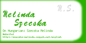 melinda szecska business card